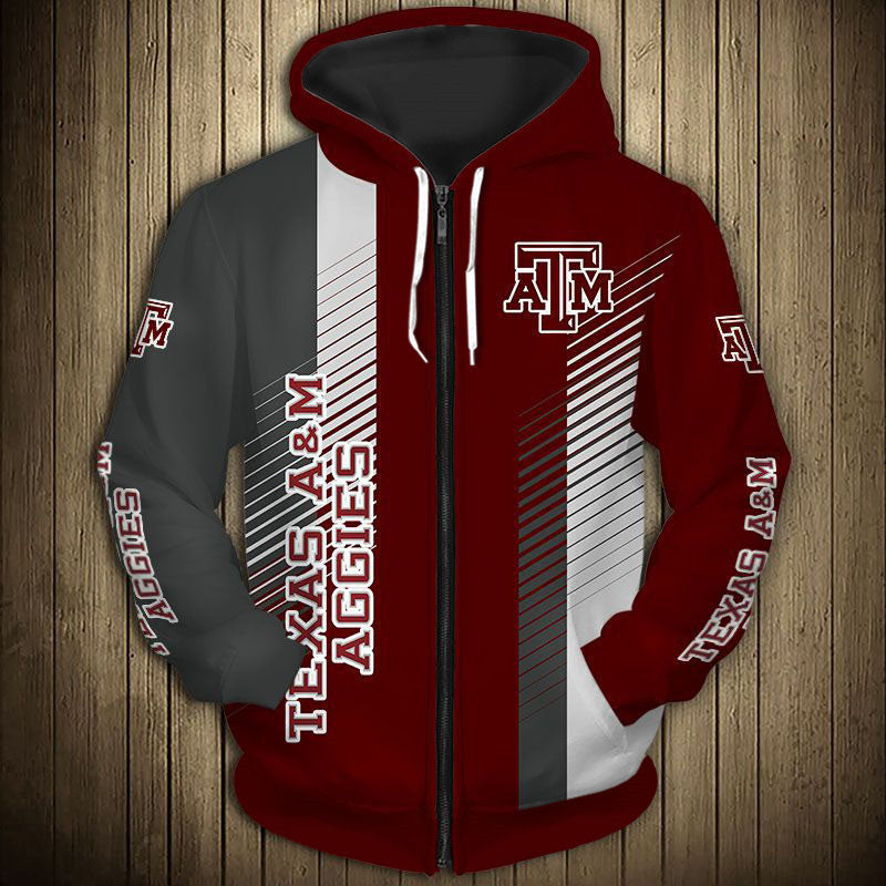 Texas A&m Aggies Striped Hoodie - Gig 'em Aggies!